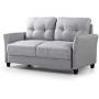 ZINUS Ricardo Loveseat Sofa / Tufted Cushions / Easy, Tool-Free Assembly, Soft Grey