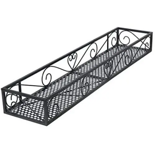 Funmall Hanging Balcony Railing Shelf Flower Pot Holder Metal Plant Stand