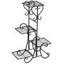 YYAO Metal Plant Stand Shelf 4 Tier Square Flower Pot Holder Decoration Classic Home Patio Garden Flower Plant Rack Indoor Outdoor Plants Displaying Stand,Black