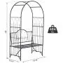 Outsunny Outdoor Garden Arbor Arch Steel Metal with Bench Seat - Black Outsunny Outdoor Garden Arbor Arch Steel Metal with Bench Seat - Black