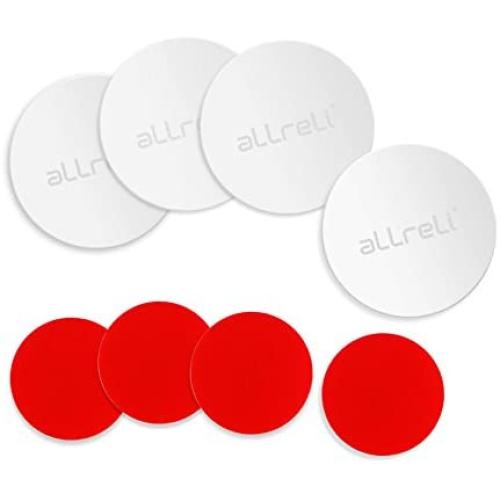 aLLreLi (8 Pack) 4 Pack Metal Plates with Adhesive and 4 Pack 3M Adhesive Tapes for Car Mount Phone Holder Cradle