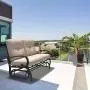 Giantex Loveseat Outdoor Patio Rocking Glider Cushioned 2 Seats Steel Frame Furniture (Beige)
