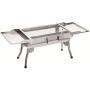 ColourTree Stainless Steel Portable Travel Folding Barbecue BBQ Charcoal Grill with Legs - Silver Chrome, Lightweight, Foldable - for Camping, Picnic, Outdoor - 32''L x 12W x 14''H, (Silver)