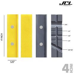 JCL Soft Vise Jaws | 4 inch vice jaws (2 pack), including 1 set grooved and 1 set flat | Use on any Metal Bench Vise to safely clamp flat, round or irregular shapes objects