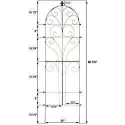 H Potter Garden Trellis for Climbing Plants Iron Metal Outdoor Scroll Wall Decor or Flowers Roses Vine Ivy Clematis GAR214 Large