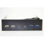 UCEC 5.25 Inch Metal Front Panel USB Hub - with 2X USB 3.0 Ports & 2X USB 2.0 Ports & 1x HD Audio Port for Computer Case