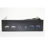 UCEC 5.25 Inch Metal Front Panel USB Hub - with 2X USB 3.0 Ports & 2X USB 2.0 Ports & 1x HD Audio Port for Computer Case UCEC 5.25 Inch Metal Front Panel USB Hub - with 2X USB 3.0 Ports & 2X USB 2.0 Ports & 1x HD Audio Port for Computer Case
