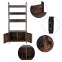 Homfa Industrial Bookcase with 2 Cabinets, 3-Tier Free Standing Open Shelf Display Storage Rack Shelves, 31L x 11.8W x 70.8H Inches Wood Look Accent Metal Frame Furniture for Home Office