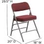 Flash Furniture HERCULES Series Premium Curved Triple Braced & Double Hinged Burgundy Fabric Metal Folding Chair