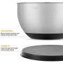 X-Chef Stainless Steel Bowls with Lids, Mixing Storage Bowl Set of 5 with Measurement, Stackable & Non-slip (1, 2, 2.5, 3.5, 4.5 QT)