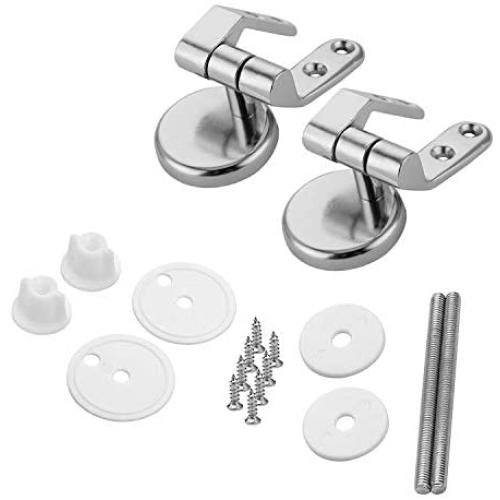 Lystin Toilet Seat Hinges Replacement Parts with Fittings, Pair of Zinc alloy Finished Replacement Hinges Adjustable Toilet Seats Hinges with Bolts and Nuts