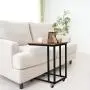 KingSo C Table Sofa Side End Tables for Living Room Couch Table Slide Under Mobile Snack Side Table for Coffee Laptop with Wheels Wood Look TV Tray Over Bed Table Metal Frame, Rustic Brown KingSo C Table Sofa Side End Tables for Living Room Couch Table Slide Under Mobile Snack Side Table for Coffee Laptop with Wheels Wood Look TV Tray Over Bed Table Metal Frame, Rustic Brown