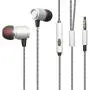 Hi-Fi Sound Earbuds Handsfree Earphones Mic Metal Headphones Headset In-Ear Wired 3.5mm [Silver] compatible with LG V20, V35, V40, G6, G7 ThinQ