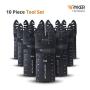 Quick Release Oscillating Saw Blades - 10 Piece Tool Set | Universal Fit Bi-Metal Blade for Cutting Wood Metal | Multitool Blades for Fein Multimaster, Dewalt, Makita, Milwaukee, Rockwell, Dremel