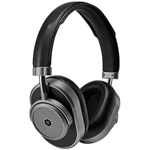 Master & Dynamic MW65 Active Noise-Cancelling (Anc) Wireless Headphones – Bluetooth Over-Ear Headphones with Mic – Gunmetal/ Black Leather