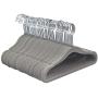 Amazon Basics Kids Velvet Non-Slip Clothes Hangers, Gray - Pack of 50