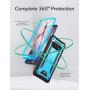 YOUMAKER Kickstand Case for Galaxy S10 Plus, Built-in Screen Protector Work with Fingerprint ID Full Body Heavy Duty Protection Shockproof Cover for Samsung Galaxy S10+ Plus 6.4 inch - Blue