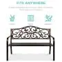 Best Choice Products 50in Classic Steel Garden Bench Chair Furniture for Outdoor, Patio, Yard, Lawn w/Floral Scroll Design - Bronze