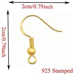 Sailanzi 200pcs Gold Earring Hooks with 200pcs Soft Clear Bullet Earring Backs for DIY Earring Jewelry Making 11782