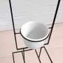 Indoor Metal Vertical Plant Stand with 3 White Ceramic Pots, Iron Flower Pot Holder Rack, Outdoor Decor, Potted Steel Planter Garden Container Display, 23 Bees Indoor Metal Vertical Plant Stand with 3 White Ceramic Pots, Iron Flower Pot Holder Rack, Outdoor Decor, Potted Steel Planter Garden Container Display, 23 Bees
