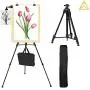 Easel Stand IMAGE Aluminum Metal Tripod Field Easel Adjustable Height 21 to 66 Inches Lightweight and Durable Artist Easel with Portable Bag for Floor/Table-Top Drawing and Displaying
