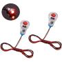 smseace 2PCS Red DC/AC12V-24V Energy Saving 5/16‘’ Indicator Light Mounting Hole 8mm with 1M Cable Length Metal Waterproof LED Indicator Light DQ-8-R-1M