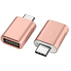 nonda USB C to USB Adapter(2 Pack),USB-C to USB 3.0 Adapter,USB Type-C to USB,Thunderbolt 3 to USB Female Adapter OTG for MacBook, iPad Pro 2020, Surface Go, Dell XPS, More Type-C Devices(Rose Gold)