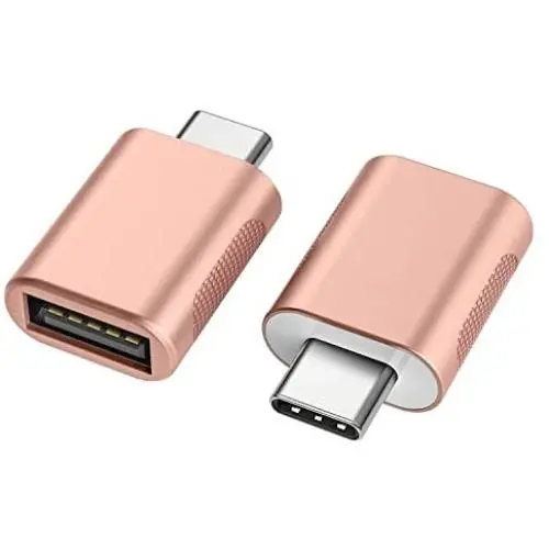 nonda USB C to USB Adapter(2 Pack),USB-C to USB 3.0 Adapter,USB Type-C to USB,Thunderbolt 3 to USB Female Adapter OTG for MacBook, iPad Pro 2020, Surface Go, Dell XPS, More Type-C Devices(Rose Gold)