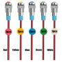 smseace 5PCS Red/Yellow/Blue/Green/White DC/AC12V-24V Energy Saving 5/16 Indicator Light Mounting Hole 8mm with 150mm Cable Length Metal Waterproof LED Indicator Light DQ-8T-5C-12