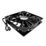 AAB Cooling Black Silent Fan 14 - Silent and Efficient 140mm Fan with 4 Anti-Vibration Pads, Computer Fan, Quiet Fan, 12V, Air Cooler Fan, PC Case Fan