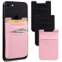 Phone Card Holder for Back of Phone, Stretchy Lycra Wallet Stick On Pocket Credit Card ID Case Pouch Sleeve 3M Adhesive Sticker Compatible with iPhone Samsung Galaxy and More 3Pack - Pink/Black