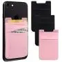 Phone Card Holder for Back of Phone, Stretchy Lycra Wallet Stick On Pocket Credit Card ID Case Pouch Sleeve 3M Adhesive Sticker Compatible with iPhone Samsung Galaxy and More 3Pack - Pink/Black