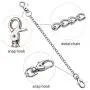 Pocket Chain, 2 Pieces of Metal Wallet Keychain Pants Chain with Both Ends Lobster Clasps and 6 Pieces of Key Rings for Keys, Pants, Belt Loop and Wallets - 8 Inches