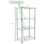 Mind Reader 4 Shelf Metal All Purpose Heavy Duty Adjustable Shelving Unit, Silver