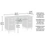 Sauder Anda Norr Executive Desk, L: 56.3'' x W: 22.13'' x H: 29.53'', Sky Oak