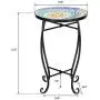 VINGLI Mosaic Accent Table, 14'' Round Side Table,End Table, Plant Stand Decor for Patio Porch Beach Theme Balcony Back Deck Pool Indoor Outdoor Coffee, Metal Cobalt Glass Top Black Iron(Blue Hawaii) VINGLI Mosaic Accent Table, 14'' Round Side Table,End Table, Plant Stand Decor for Patio Porch Beach Theme Balcony Back Deck Pool Indoor Outdoor Coffee, Metal Cobalt Glass Top Black Iron(Blue Hawaii)