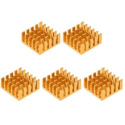 uxcell Electronic Radiators Heatsink for MOS GPU IC Chip Golden 22 x 22 x 10 mm 5pcs