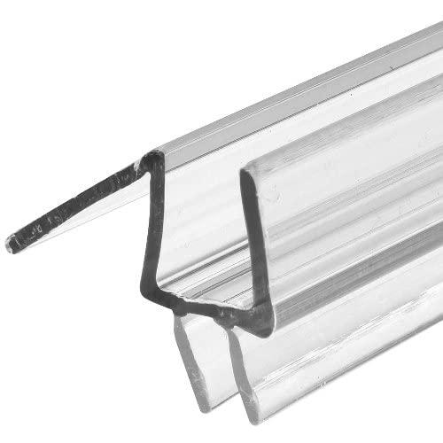 Prime-Line M 6258 Frameless Shower Door Bottom Seal – Stop Shower Leaks and Create a Water Barrier (3/8” x 36”, Clear Vinyl)