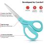 Scissors, Niutop 8'' All-Purpose Ergonomic Super Comfort Soft Grip Office Scissors Craft Shears Stainless Steel Sharp Scissors for Office Home Household School Supplies, Right/Left Handed, 3-Pack