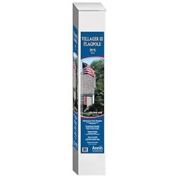 Fiberglass Flagpole 20 Ft. White Fiberglass 3 Section Flagpole has Exceptional Strength, Villager III Kit