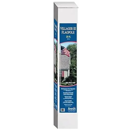 Fiberglass Flagpole 20 Ft. White Fiberglass 3 Section Flagpole has Exceptional Strength, Villager III Kit Fiberglass Flagpole 20 Ft. White Fiberglass 3 Section Flagpole has Exceptional Strength, Villager III Kit