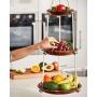 Hanging Fruit Basket 3 Tier - Acacia Wood - Kitchen Storage Organizer - Countertop Space Saver - Heavy Duty Cotton Rope - Adjustable in Height