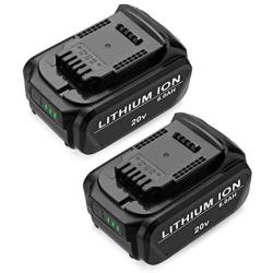 FirstPower 6.0Ah Replacement Battery DCB205 DCB204 - Compatible with Dewalt 20V Cordless Power Tools DCB180 DCB200 DCB204-2 DCB205-2 DCB206 DCD/DCF/DCG Series - Upgraded Li-ion 2 Pack