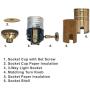 Royal Designs Vintage 3-Way Turn Knob Lamp Socket, Antique Brass, Set of 2