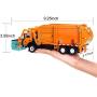 FUBARBAR Garbage Truck Toy, Model 1:43 Scale Metal Diecast Recycling Clean Trash Garbage Rubbish Waste Transport Truck Alloy Model Car Toy Garbage Cans for Kids Birthday Party Supplies(Orange)