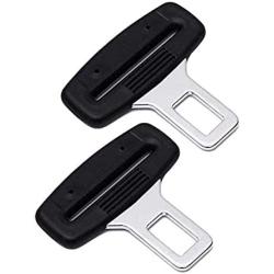 4 PCS Car Seat Belt Clip,Universal Seat Belt Buckle Auto Metal Seat Belts Clip (Black-2pcs)