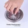 KONE 2PCS Kitchen Sink Basket Strainer Replacement for 3-1/2 Inch Standard Drains Brushed Stainless Steel Body Metal Center Knob with Rubber Stopper KONE 2PCS Kitchen Sink Basket Strainer Replacement for 3-1/2 Inch Standard Drains Brushed Stainless Steel Body Metal Center Knob with Rubber Stopper