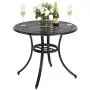 Nuu Garden 36 Inch Patio Table with Umbrella Hole, Outdoor Round Cast Aluminum Bistro Table - Black/Dark Bronze Nuu Garden 36 Inch Patio Table with Umbrella Hole, Outdoor Round Cast Aluminum Bistro Table - Black/Dark Bronze