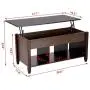 YAHEETECH Lift Top Coffee Table with Hidden Storage Compartment & Shelf, Lift Tabletop Dining Table for Living Room, 19.2-24.6in H YAHEETECH Lift Top Coffee Table with Hidden Storage Compartment & Shelf, Lift Tabletop Dining Table for Living Room, 19.2-24.6in H