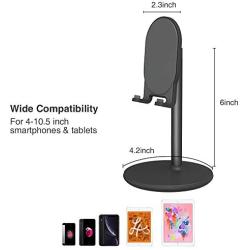 Phone Stand for Desk, Cell Phone Stand Adjustable Desk Phone Holder Tablet Holder Phone Dock (Black)